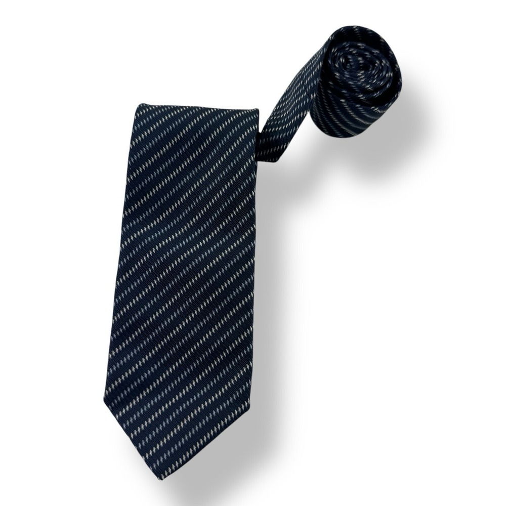 Calvin Klein Collection Pure Silk Neck Tie 2.75"x59" Blue w/ Silver Diamond